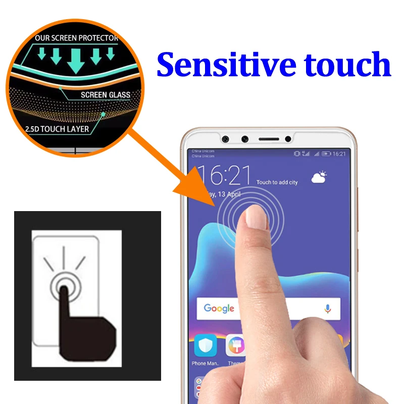 2 шт. Защитное стекло для huawei y3 2018 huawie y9 y5 prime закаленное безопасности huavei y 3 5 9