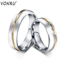 6 мм парные кольца из нержавеющей стали серебряного цвета свадебные хрустальные кольца для влюбленных Романтические элегантные вечерние ювелирные изделия для помолвки