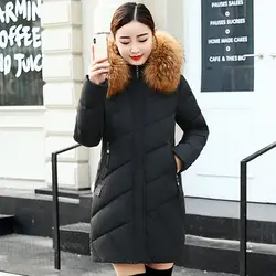 CHANGYUGE 2018 новый стиль меховой воротник зимний пуховик Куртка длинный теплый женский пуховик Feminino парки верхняя одежда
