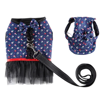 

Dog Harness Vest Leash Cap Set Clothes With Dot Printed Pet Vest Dress Vest For Small Medium Dogs Chihuahua Yorkie Teddy