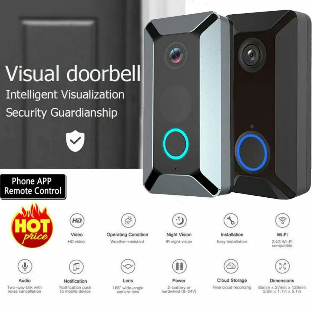 

Ring Video Doorbell Camera Wireless WiFi Security Phone Bell Intercom 720P HD