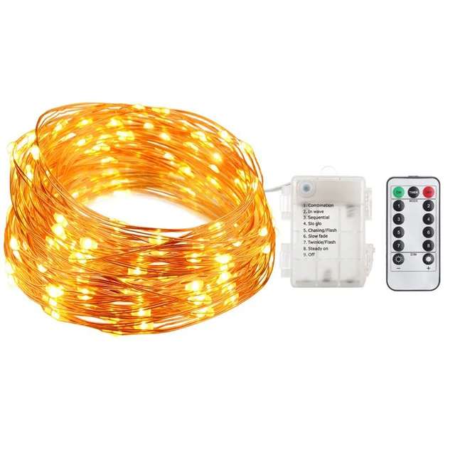 5/10M Waterproof Remote Control Fairy Lights Decoration 8 Mode Timer