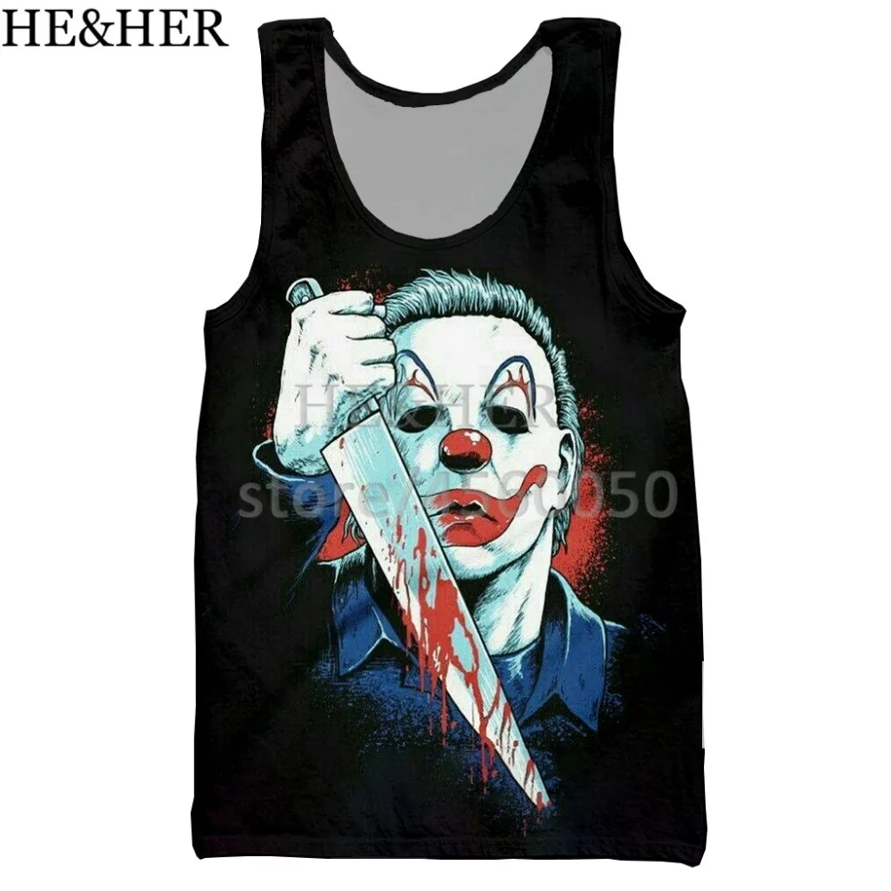 Halloween Michael Myers 3D printed unisex tank top for men