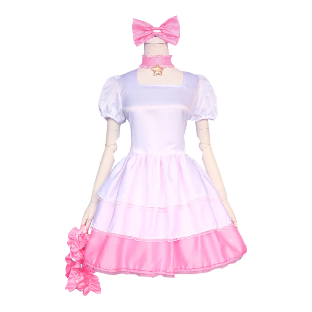 

Brdwn Cardcaptor Sakura OP3 Girls Snow White Sakura Kinomoto Cosplay Costume Combats Dress (Dress+Neckbelt+Hairwear)