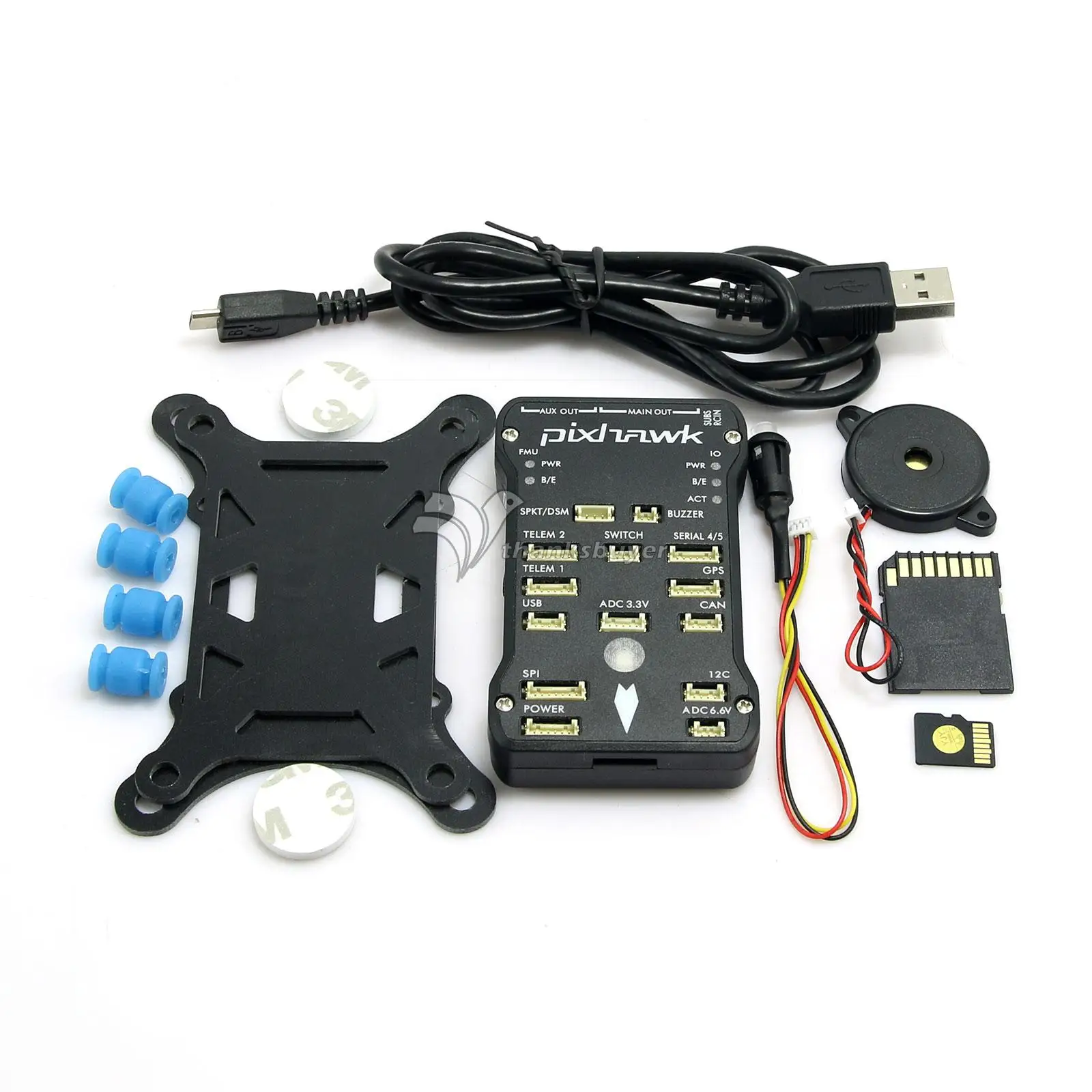 

(Gold-plated Socket)Pixhawk PX4 2.4.6 32bit Flight Controller with 8G TF Card & Shock Absorber & USB Data Cable