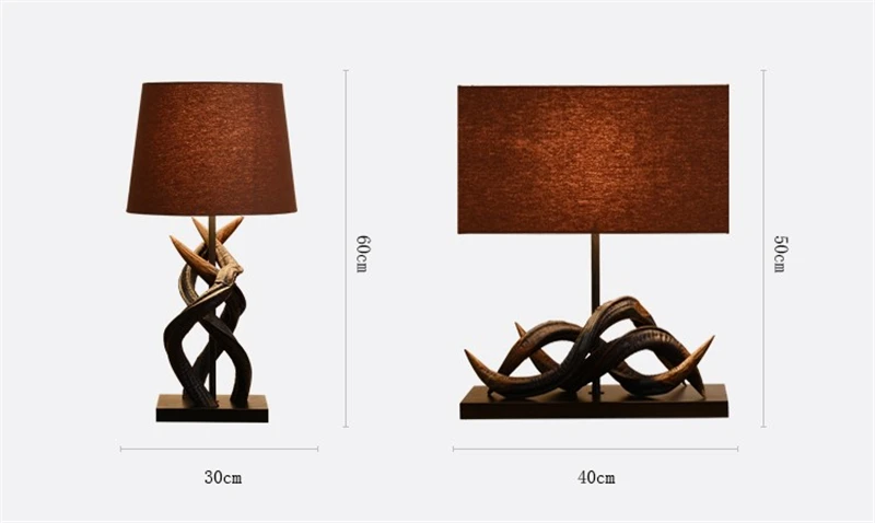 Настольная лампа из дерева, ротанга, рога оленя, модель для Юго-Восточной Азии, для гостиной, спальни, прикроватный Настольный светильник, дизайнерский домашний декор, настольная лампа
