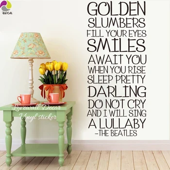 

The Beatles Song Lyrics Wall Sticker Bedroom Room Golden Slumber Inspiration Song Lyrics Wall Decal Living Kid Room Vinyl Decor