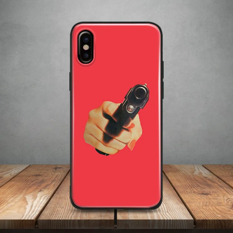

Gun Red aesthetic Soft Silicone Phone Case Cover Shell For Apple iPhone 5 Se 5s 6 6s 6Plus 6sPlus 7 8 7Plus 8Plus X
