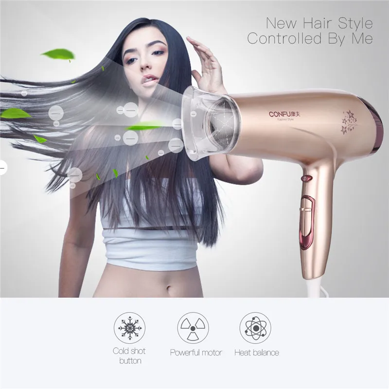 

2200W Professional Hair Dryer 220-230V Blow Dryer Salon Hot cold Hairdryer 2 Speed and 3 Heat Settings With Collecting Nozzle 44