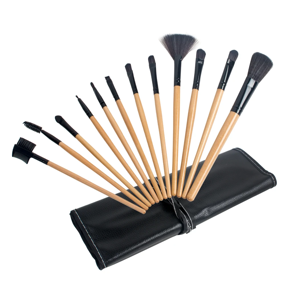 12pcs Professional Makeup Brush Set Tools + Black Travel Carry Case