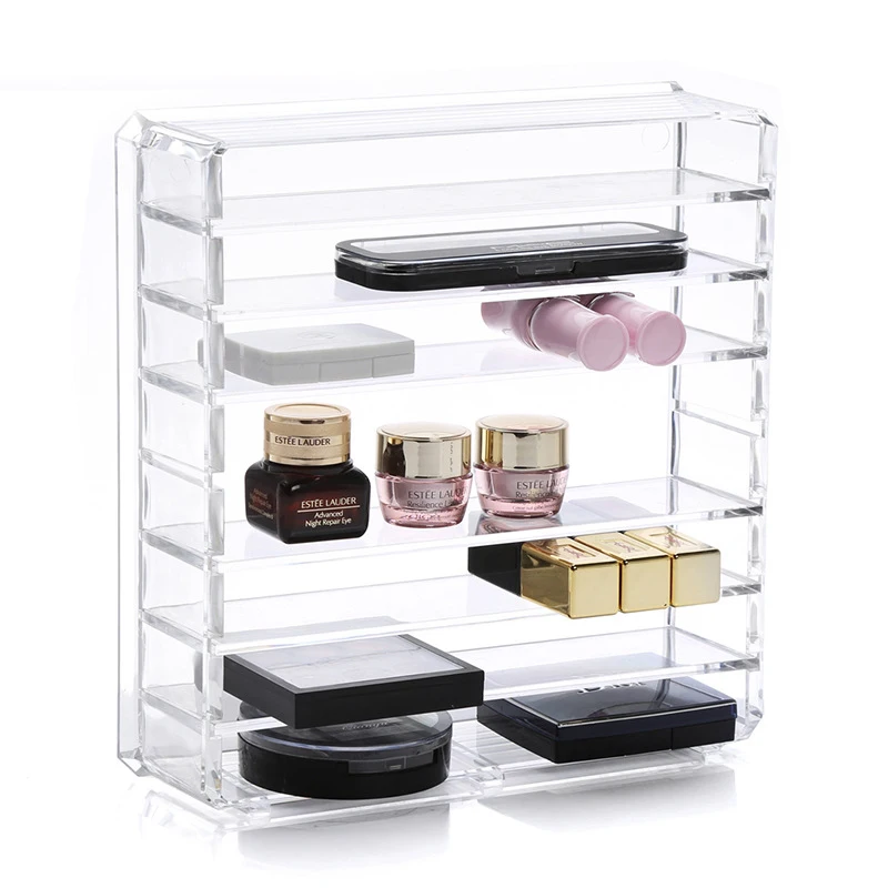 

Clear Acrylic Makeup Organizer Cosmetic Storage Box Makeup Powder Box Desktop Women Lipstick Holder Makeup Brushes Organizer