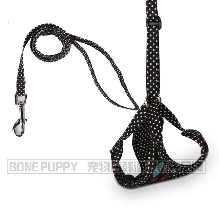 BONEPUPPY мягкий хлопок Клубника Дизайн Pet Поводок для прогулок жгут щенка шлейка для кошек набор