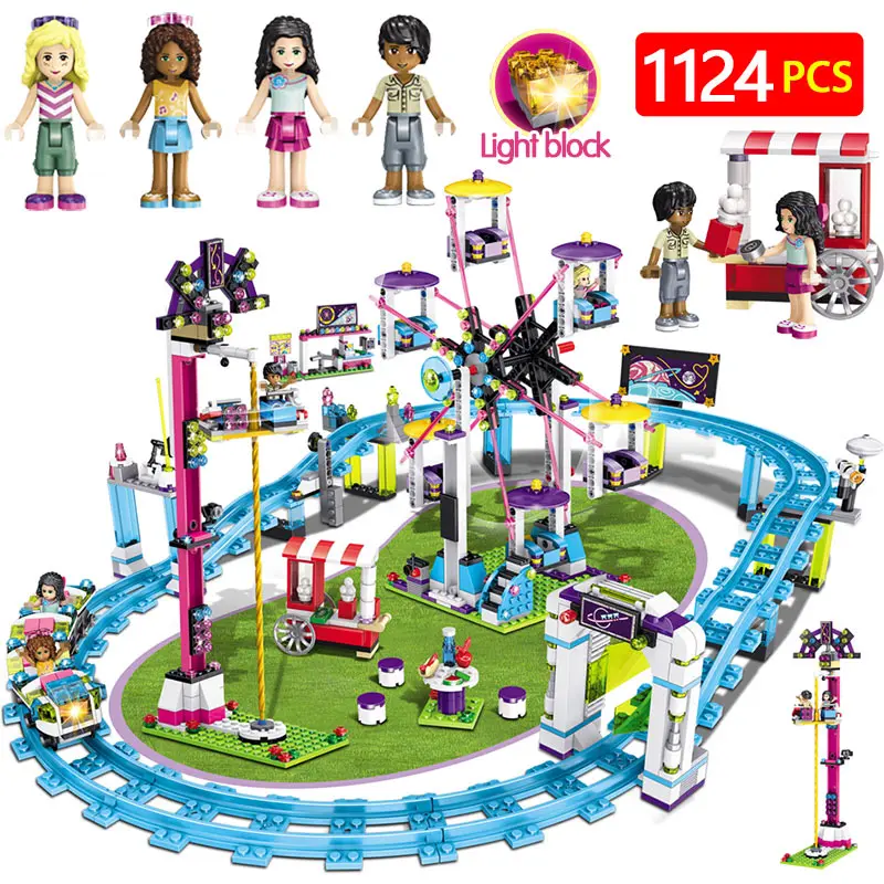 

Hotel Blocks Compatible LegoING Friends Sets Lot Amusement Park Mini Roller Coaster Figures Model Toys Hobbie Children Girls