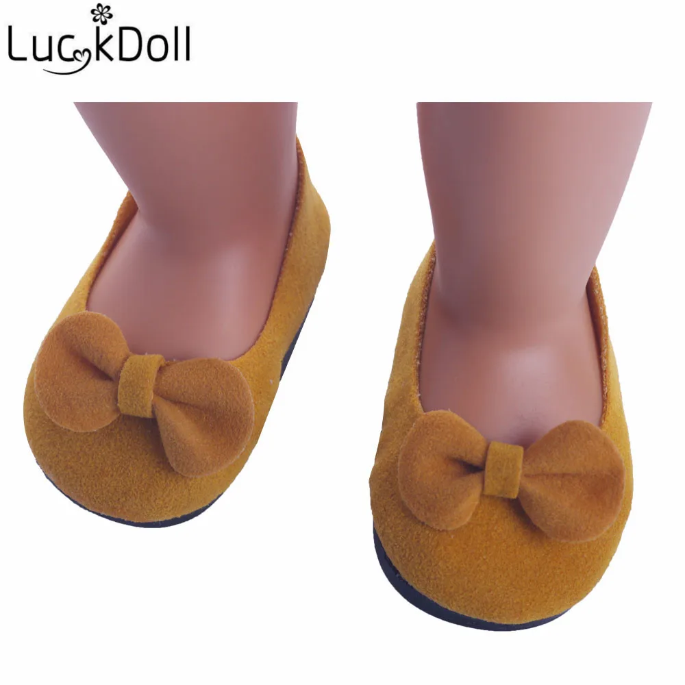 LUCKDOLL круглый носок принцесса обувь подходит 18 дюймов Американский 43 см аксессуары для кукол, игрушки для девочек, поколение, подарок на день рождения