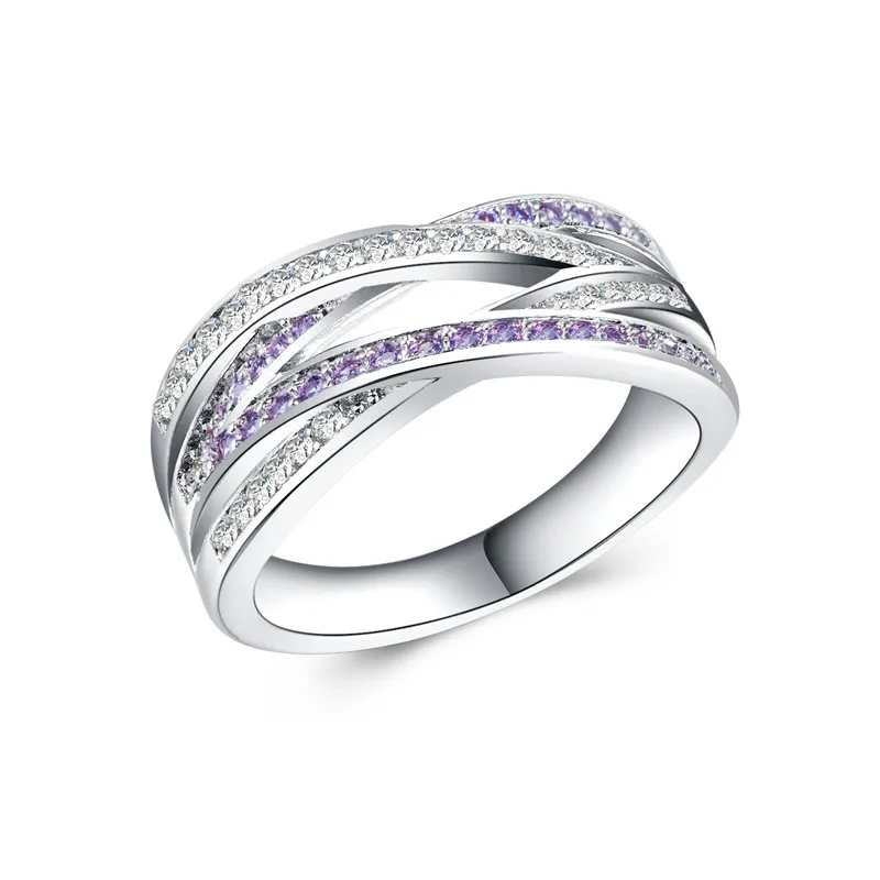 Новое Классическое серебряное кольцо бесконечной красоты с волной, кубическим цирконом, Брендовое кольцо для женщин, свадебные украшения