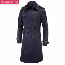 Прямая, Тренч, пальто для мужчин, X-long, британский тонкий крой, полупальто, двубортные мужские пальто, тренчи, брендовая мужская одежда, пальто