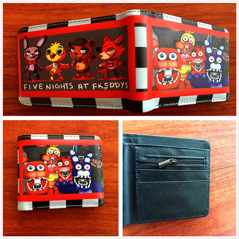 

2018 New arrivel Anime Five Nights At Freddy Bonnie Fazbear Freddy Cartoon Short PU Leather BiFold Card Holder Slim Wallet W691