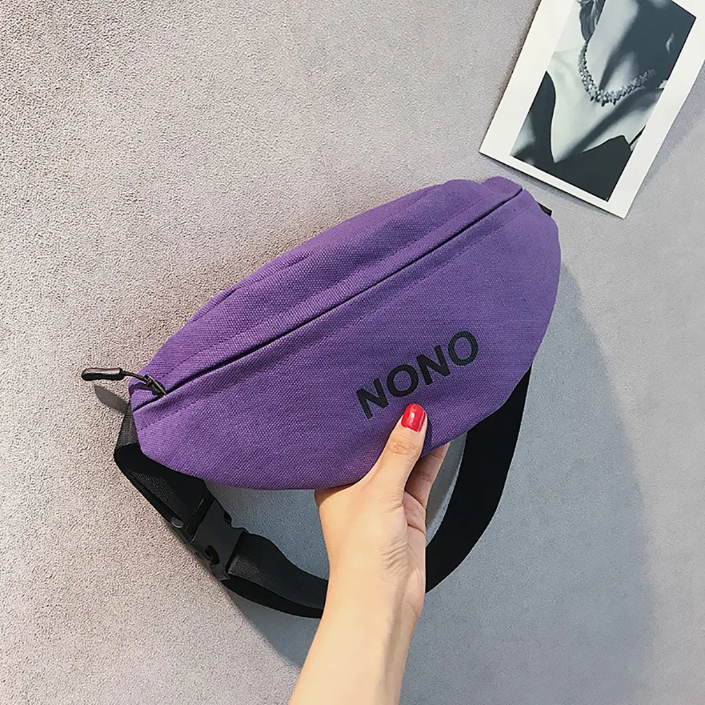 NONO Letter Waist Bag Female Fashion Belt Chest Bag Handbag Unisex Fanny Pack Women Waist Pack Belly Bags Purse Yellow