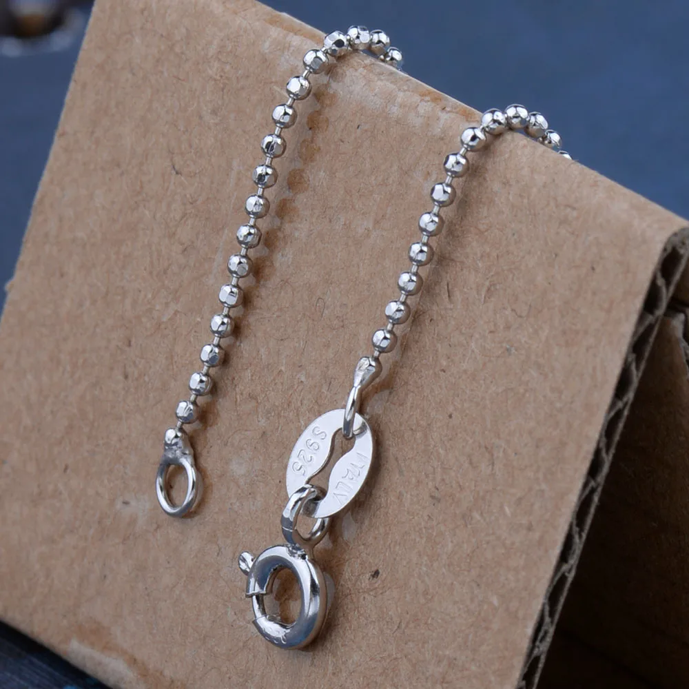 Basic Chain Only 100% 925 Sterling Silver Lobster Clasp Necklace Chain 40cm 50cm Link Ball Box Popcorn Chain Fine Jewelry