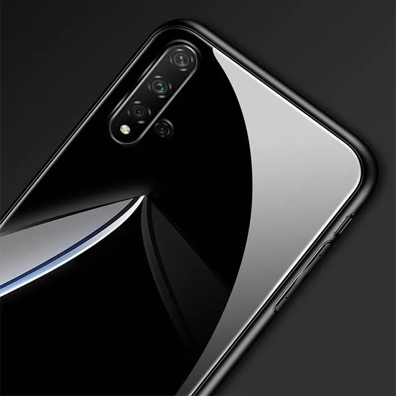 YueTuo Роскошный Жесткий стеклянный зеркальный чехол для huawei honor 20 pro lite 20i V20 view honor 20 силиконовый чехол для телефона