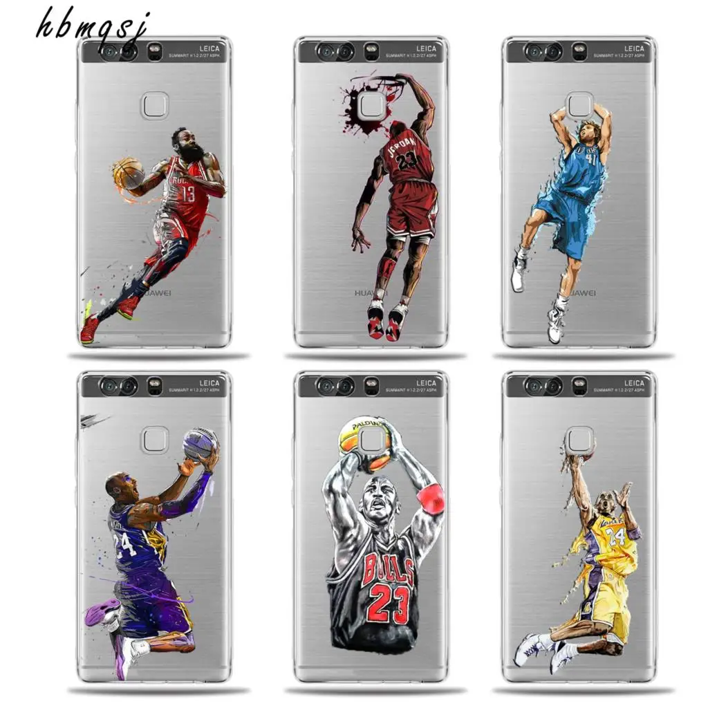 

Cool Sports Players NBA Jordan Kobe 23 James Pop Patterns for huawei p10 lite case silicone soft tpu transparent art phone cover