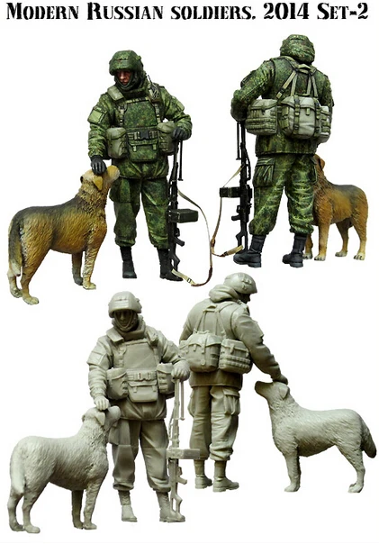 Resin Kits 1 35 Scale The Crimean Russian with the dog soldiers Resin Model DIY TOYS