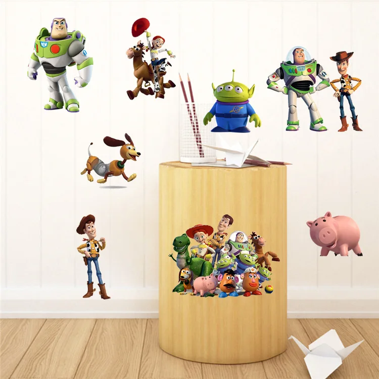 Игрушка история стикер s Woody Buzz Lightyear собака Спиралька клубника медведь лотсо комната водонепроницаемый стикер высокое качество для дома Наклейка