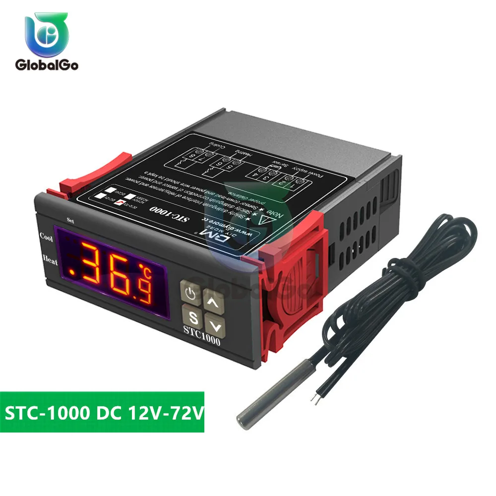 

STC-1000 DC 12V-72V LCD Temperature Controller Regulator Digital Thermostat Thermometer Sensor Switch Control Tool