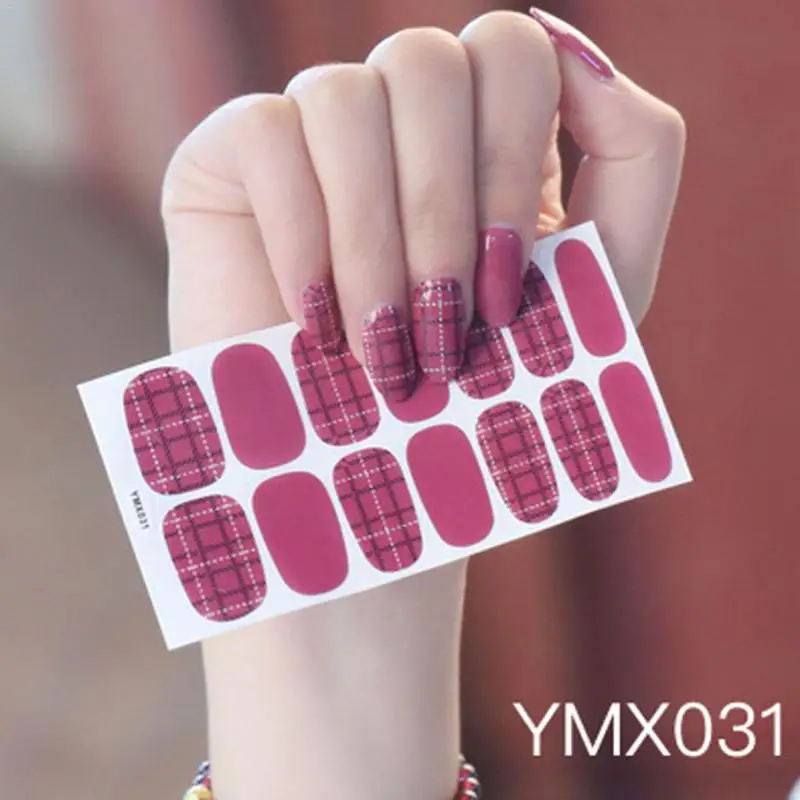 1 шт красота ногтей наклейки s полное покрытие наклейки Обертывания украшения DIY маникюр слайдер винил для ногтей клей наклейки для ногтей - Цвет: YMX031