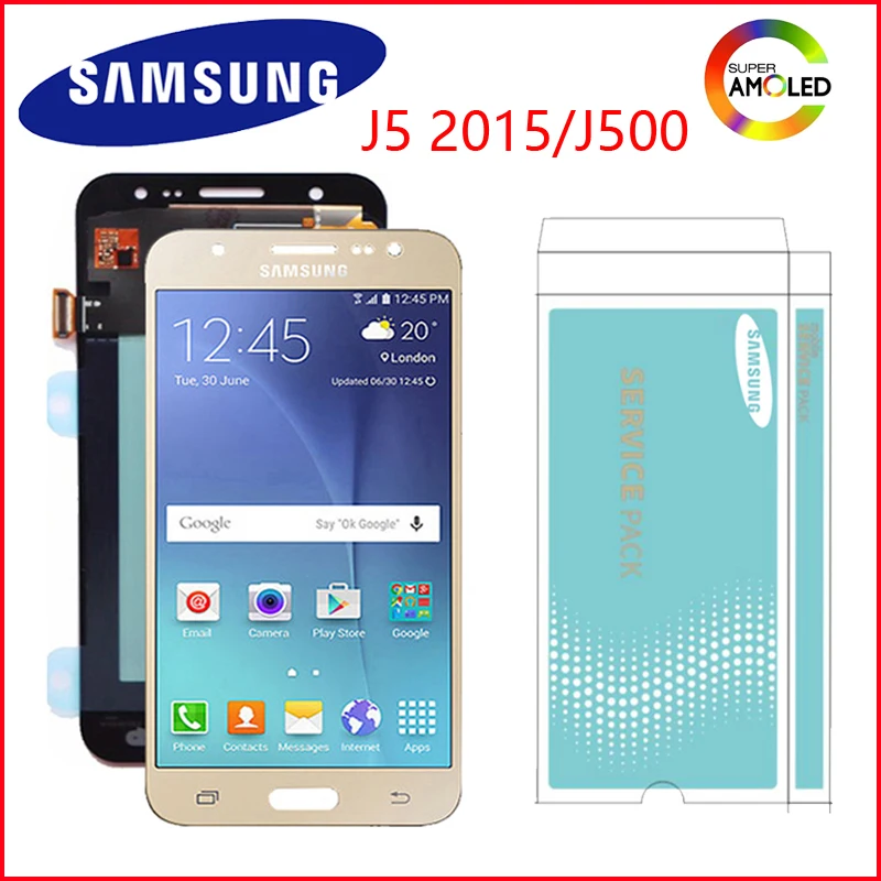 Оригинальный AMOLED ЖК для Samsung Galaxy J5 2015 J500 дисплей J500F J500M J500Y сенсорный экран сборка