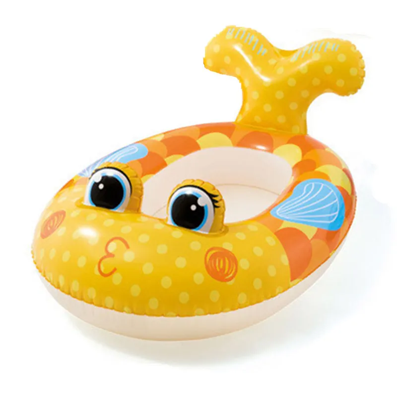 Детский летний бассейн надувной плавающий круг с мультяшными животными поплавок водный игровой бассейн спасательный круг для плавания с сидением лодка аксессуары - Цвет: 3