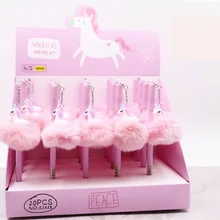 20 шт./лот гелевые ручки плюшевые домашние тапочки с кошечкой из мультфильма подвеска с изображением лошади kawaii гелевые чернила Письменные ручки канцелярские принадлежности для творчества ручка управления школьный приз подарок