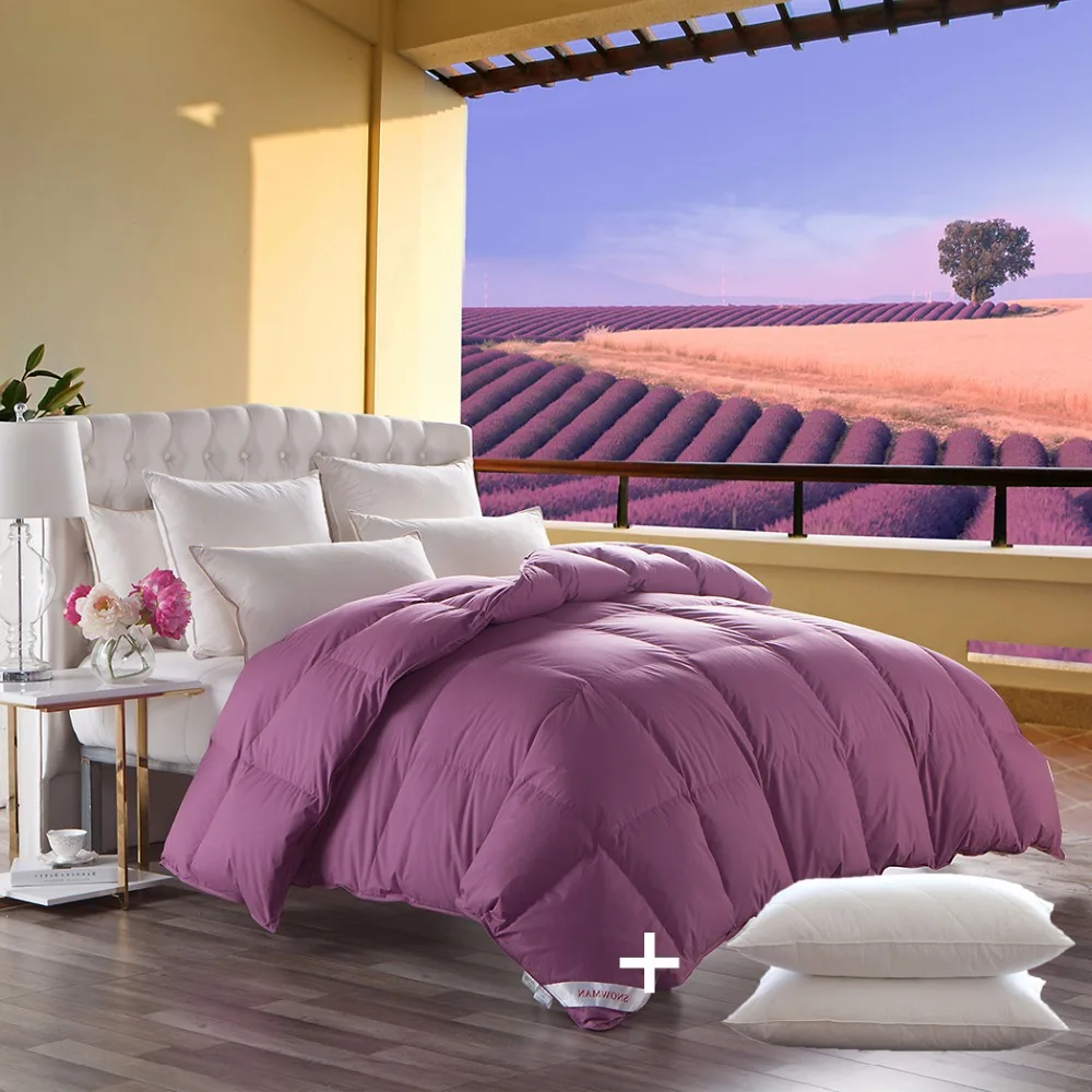 Snowman Eco friendly White Goose Down Filled Bed Comforter,Natural 100