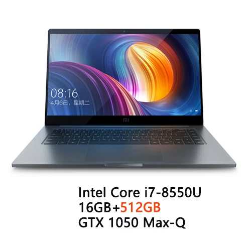 Ноутбук Xiaomi Mi 15,6 ''Pro GTX 1050 MAX-Q ноутбуки i5-8250U 4 ГБ GDDR5 256 ГБ DDR4 - Цвет: I7 512GB SSD