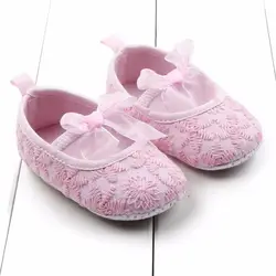 Новорожденных для маленьких девочек обувь Красивые туфли принцессы мягкая подошва шпаргалки Prewalkers 0-12 месяцев