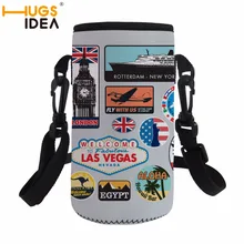 HUGSIDEA 1 шт. наклейка «Путешествие» 3d печать Портативный Теплый чай чашка мешок бутылки воды сумки на заказ вам нравится изображение Термокружка крышка
