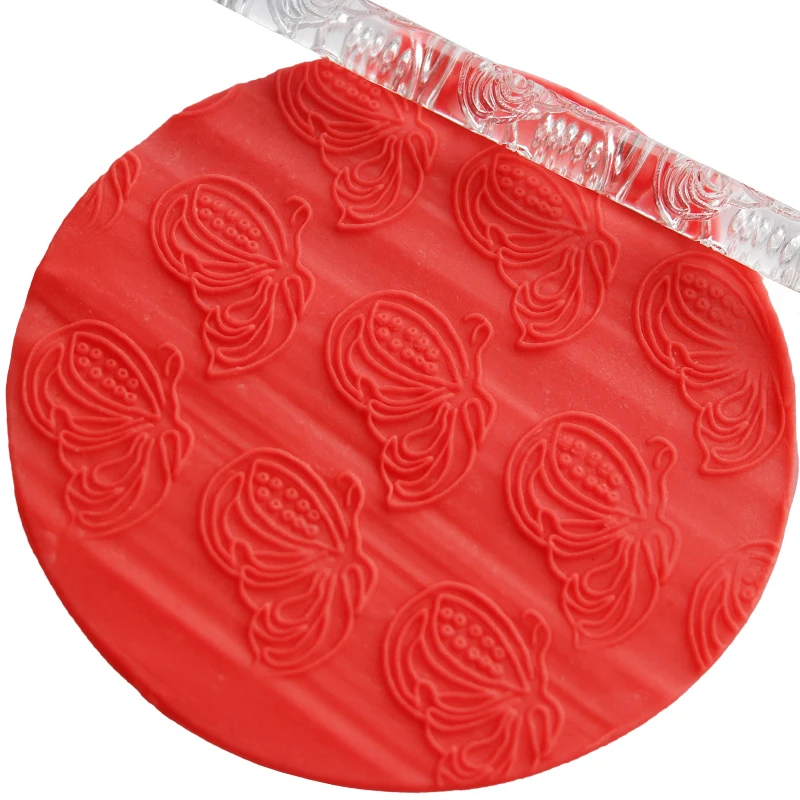 

HOHGIULIA Rolling Pin Fondant Cake Dough Roller Cake Decoration Butterfly Acrylic Rolling Pin Pastry tools Accessories R016
