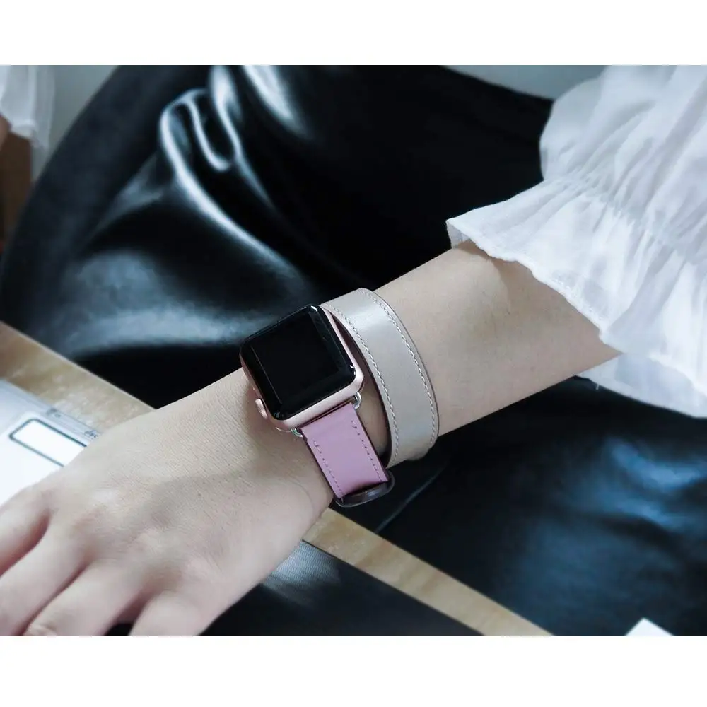 Кожаный ремешок для Apple Watch Series 4 40 мм 44 мм ремешок браслет для iWatch 38 мм 42 мм серия 3 2 1