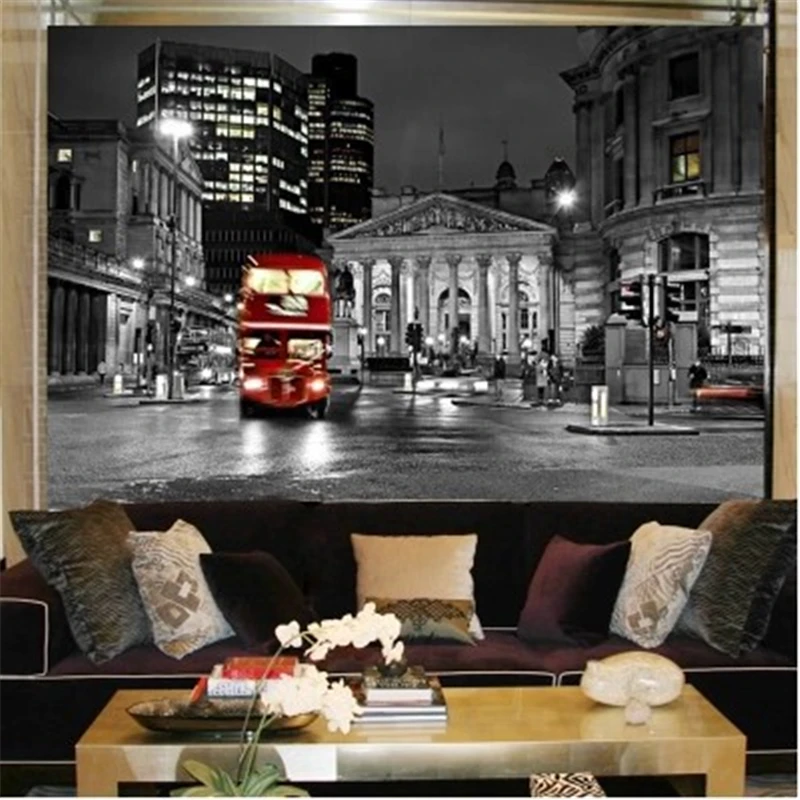 

beibehang photo wallpaper European retro black and white photos of street architecture art 3D vision 3d wallpaper mural