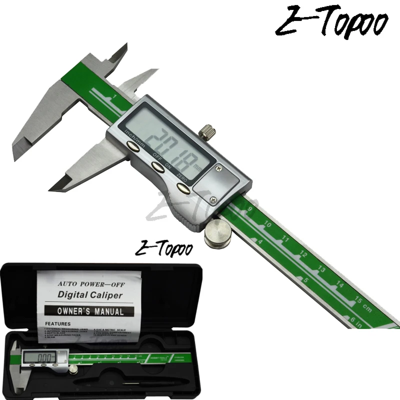 Green color 150mm 6inch super LCD digital caliper digitaler Mess Schieber electronic vernier