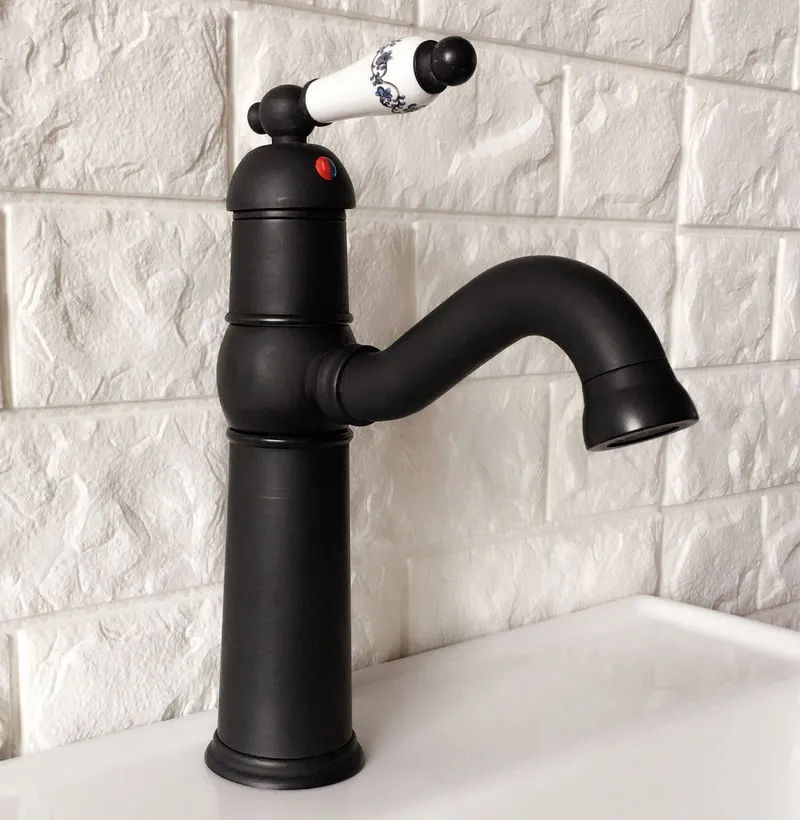 Swivel Spout Water Tap Oil Rubbed Black Bronze Single Handle Single Hole Kitchen Sink & Bathroom Faucet Basin Mixer Tap anf364