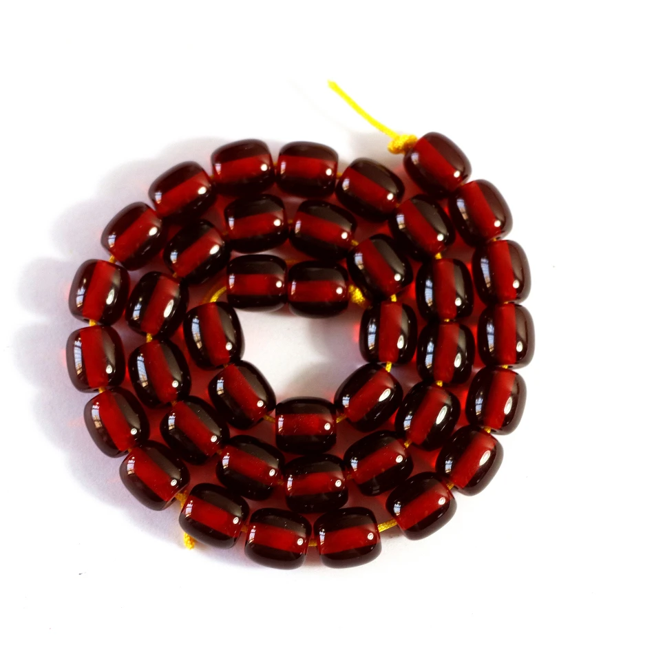 Dark red resin amber New 9X9mm 10X10mm 12X12mm Barrel loose beads 15″ B59