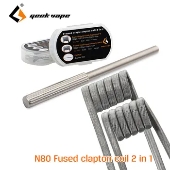 

Original 8pcs GeekVape N80 Fused Clapton Coil 2 In 1 for RDA/RTA/RDTA DIY Atomizer Tank E-Cigarette with a SS coil tool