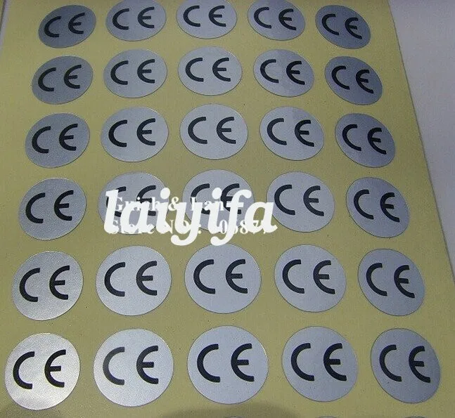 1000 шт матовые серебряные CE этикетки, CE наклейки этикетки, диаметр 10 мм