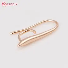 12 шт. 9x20 мм 24K цвета шампанского позолоченные латунные серьги-крючки высокого качества Diy ювелирные аксессуары