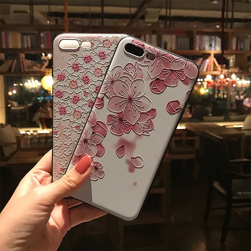 

Clover Sunflower Phone Case for iPhone XS MAX XR Coque Soft Silicone Embossed TPU Back Cover for iPhone X 8 7 6S 6 Plus Capa