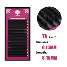 Abonnie lash 1 шт. 0,15 мм D Curl накладные ресницы для наращивания тонкий и мягкий материал 3d 6d Voluming ресницы подлокотник для наращивания