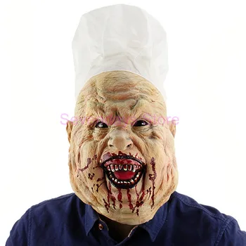 

Halloween Terror Zombie Mask Cosplay Props bloody and crazy Chef Mask Bloody Scary Extremely Disgusting Horror cook Mask