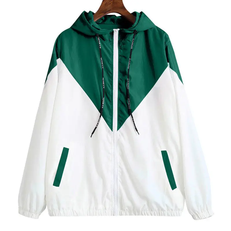 2018New стильная модная мужская куртка размера плюс на молнии с капюшоном и карманами на молнии, теплая куртка с длинным рукавом - Цвет: Зеленый