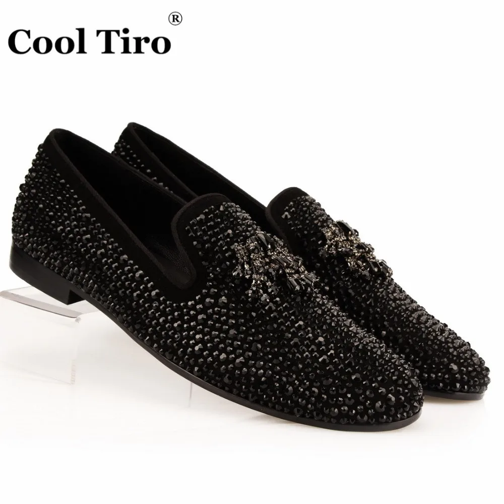 Men Loafers Crystals Tassel Black Rhinestones Strass (2)
